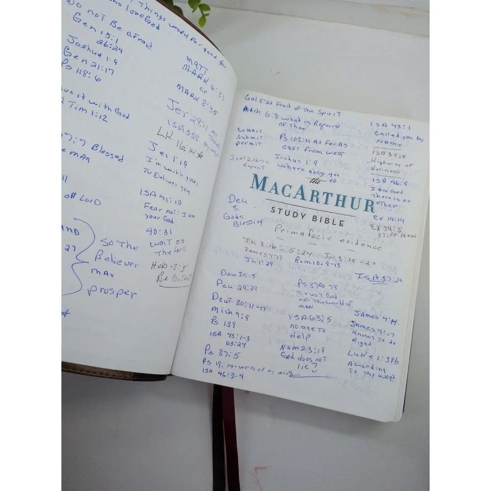 😍Macarthur Study Holy Bible NKJV Bonded Leather 2006 Maps Nelson